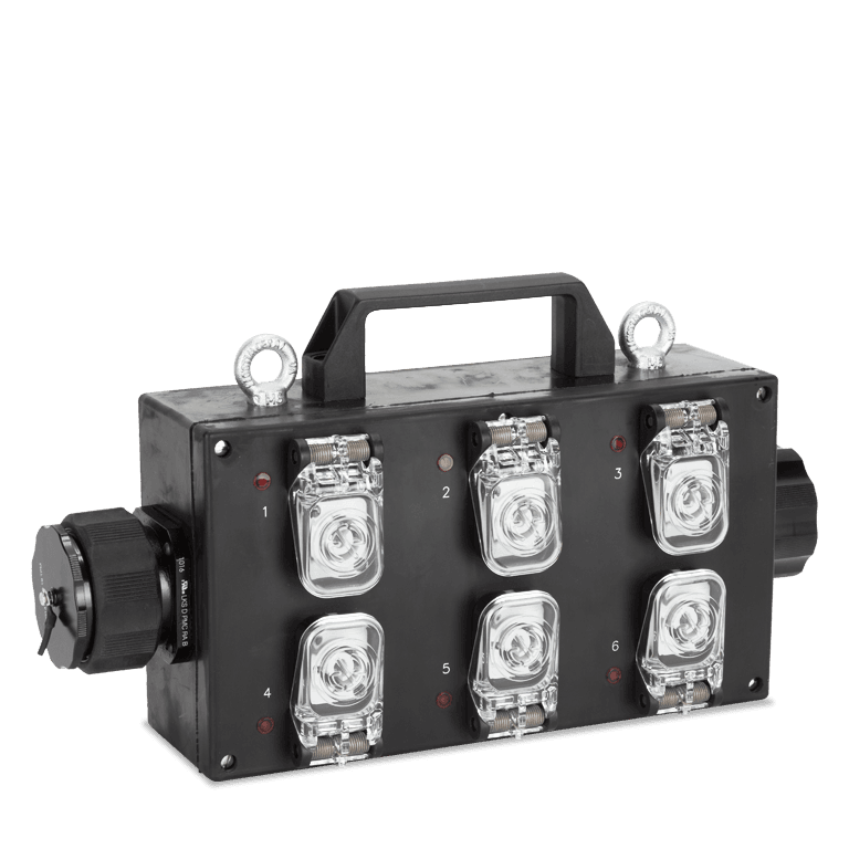RCF LKS 19 BREAKOUT, LKS19 IN/OUT Weatherproof Power Box (6X Powercon Output)