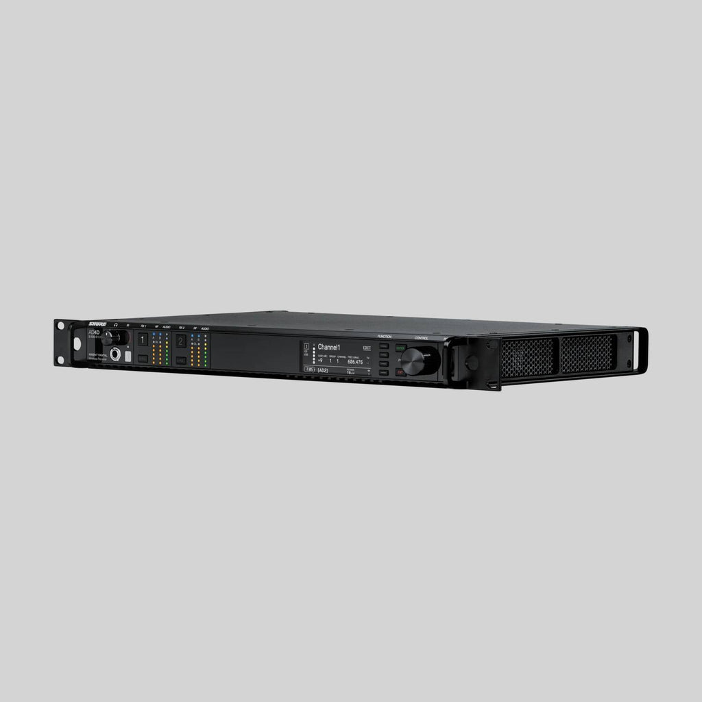 Shure AD4D-DC-B, Two-Channel Digital Wireless Receiver, AD Dual CH DC Rx L/pts 606-810 MHz