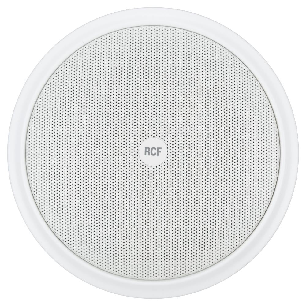 RCF PL 70EN - 6" Twin-Cone Flush Mounting Ceiling Speaker, White Frame+Grid, 6W, 70-100V. Steel Back-Can Included - EN54-24