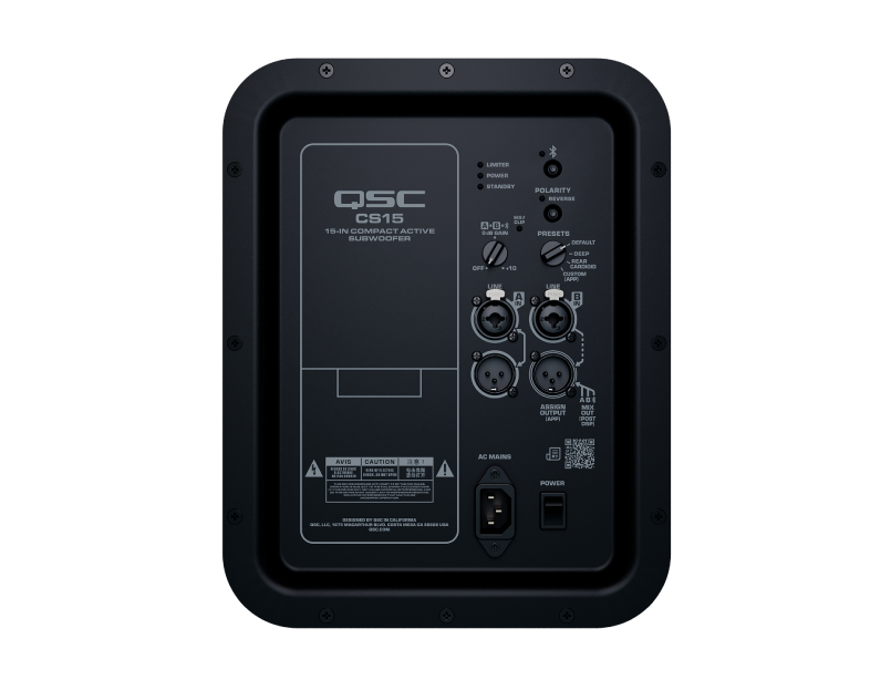 QSC CS15 15-inch 2600W Compact Powered Subwoofer with Bluetooth TWS and App Control