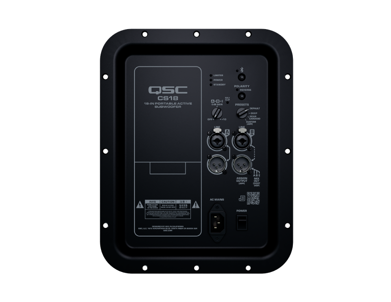 QSC CS18 18-inch 2600W Compact Powered Subwoofer with Bluetooth TWS and App Control