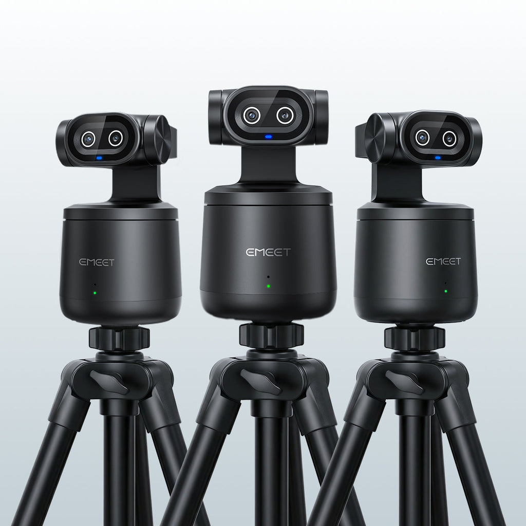 EMEET PIXY Wireless, 3-Camera 4K Dual-Lens PTZ Streaming System with AI Auto Tracking, Home Wi-Fi or Hotspot Operation, Records to TF Card or Device, Streams to Up to 4 Platforms via EMEET Studio App