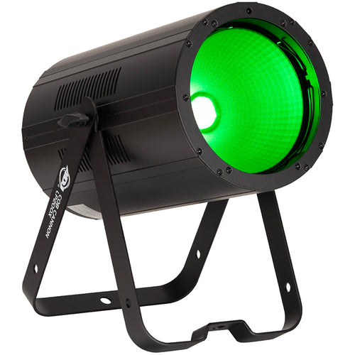 ADJ COB Cannon LP200X, Full Size Housing High Powered COB Wash Effect Now with Aria X2, 80 Degree Beam Angle, 200 Watt LED RGBAL Lime LED Source, Includes Two Optional Lens, 40 and 50 Degree, Omega Bracket Included for Pendant Mounting Purpose, Power in