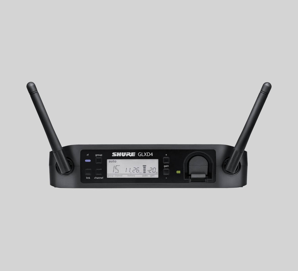 Shure GLXD14+/B98-Z3, Digital Wireless Instrument System with Beta 98H/C Clip-on Gooseneck Microphone, The GLXD-D+ Dual Band Wireless Presenter System features the precision-crafted Beta 98H/C flexible gooseneck microphone for brass, woodwind and
