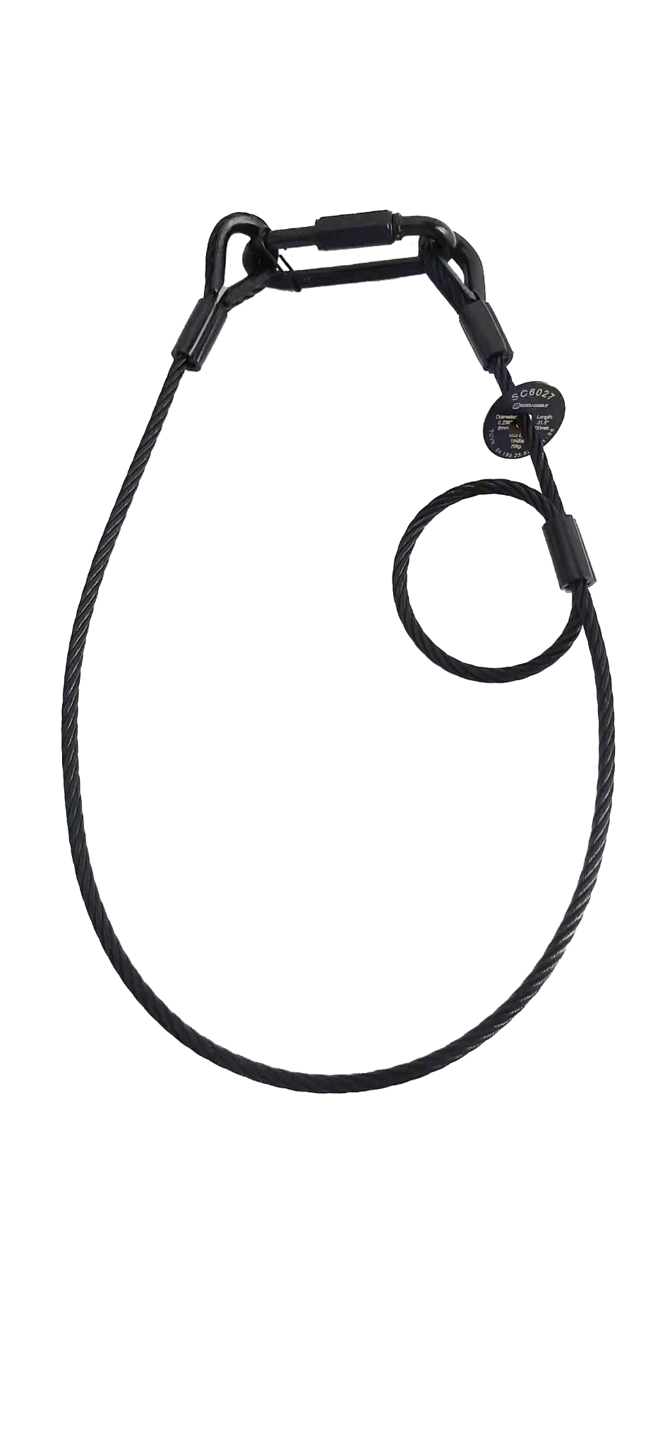 ADJ SC6B, Black Safety Cable 155lb Rating