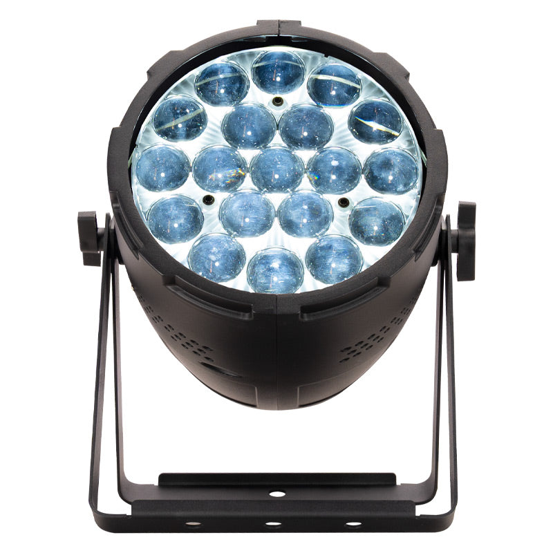 Eliminator Lighting Mega Par Z Wash, LED Wash Par with 19 x 15W RGBW 4-in-1 LEDs, Motorized 10 to 60 Degree Zoom, 3 Independent Color Zones, 2 DMX Channel Modes