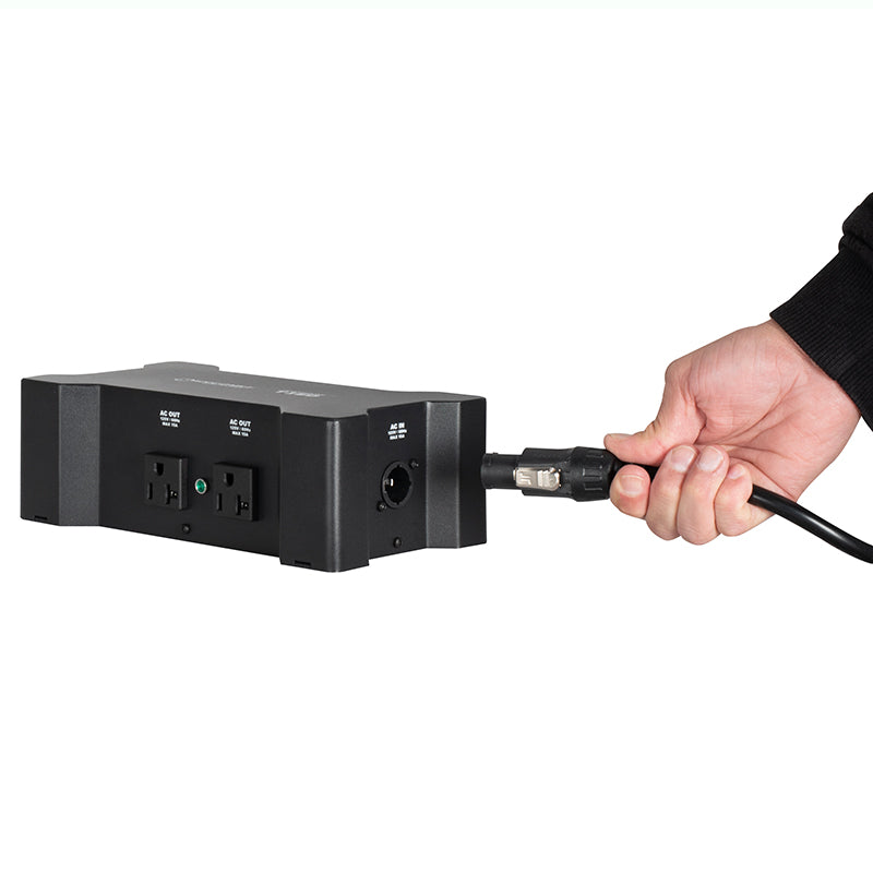ADJ Power Bone T1ED, Distribution Box with 2 x Seetronic IP65 Outdoor Locking Power Input and Thru Connections with 4 x Standard Indoor Edison Outputs Sockets