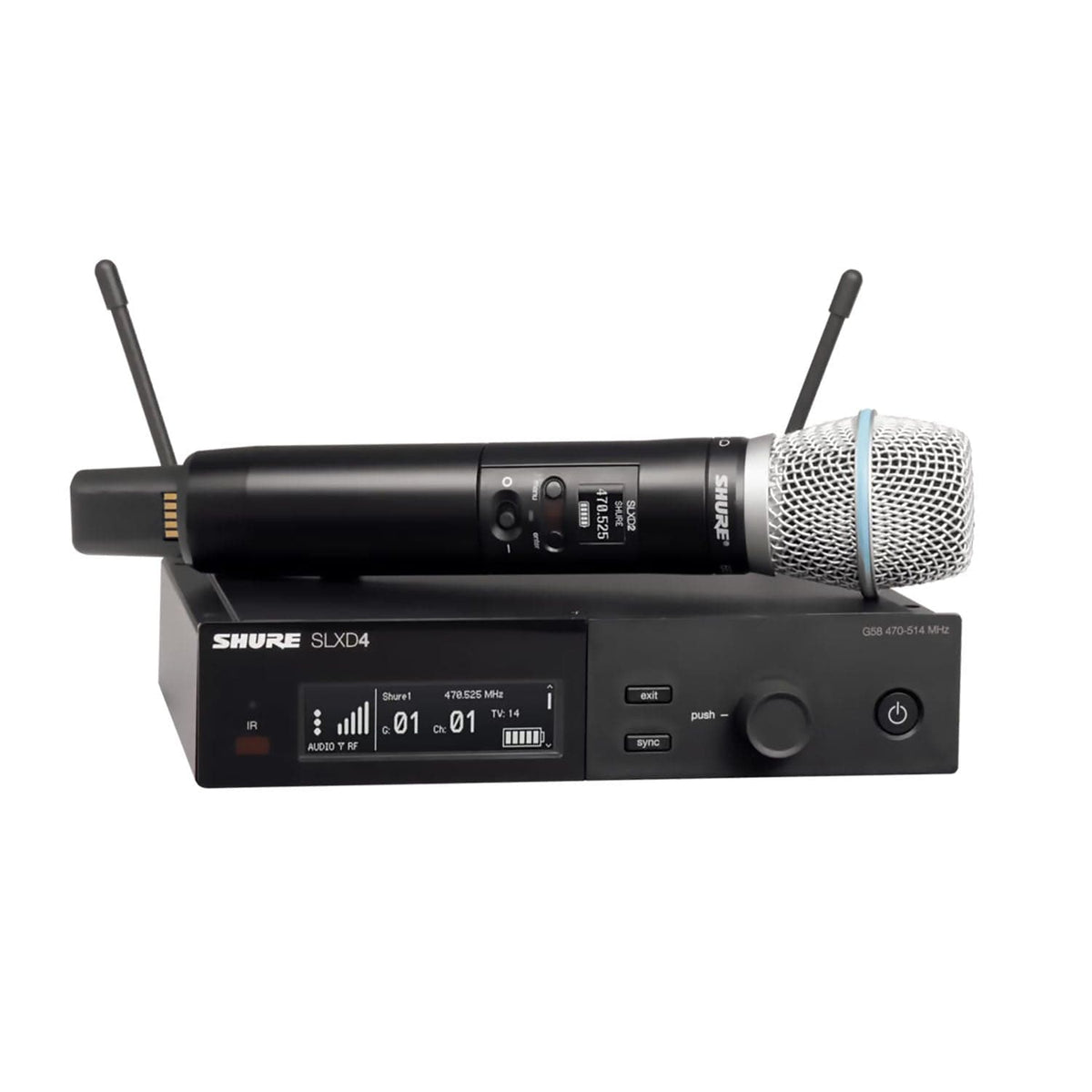Shure SLXD2/B87C-G58, Handheld Transmitter with Beta 87C Capsule