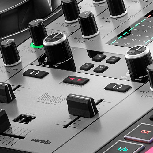 Hercules DJ DJControl Inpulse 500 Silver Edition, 2-Deck DJ Controller for Serato DJ and DJUCED with Beatmatch Guide, Silver Edition