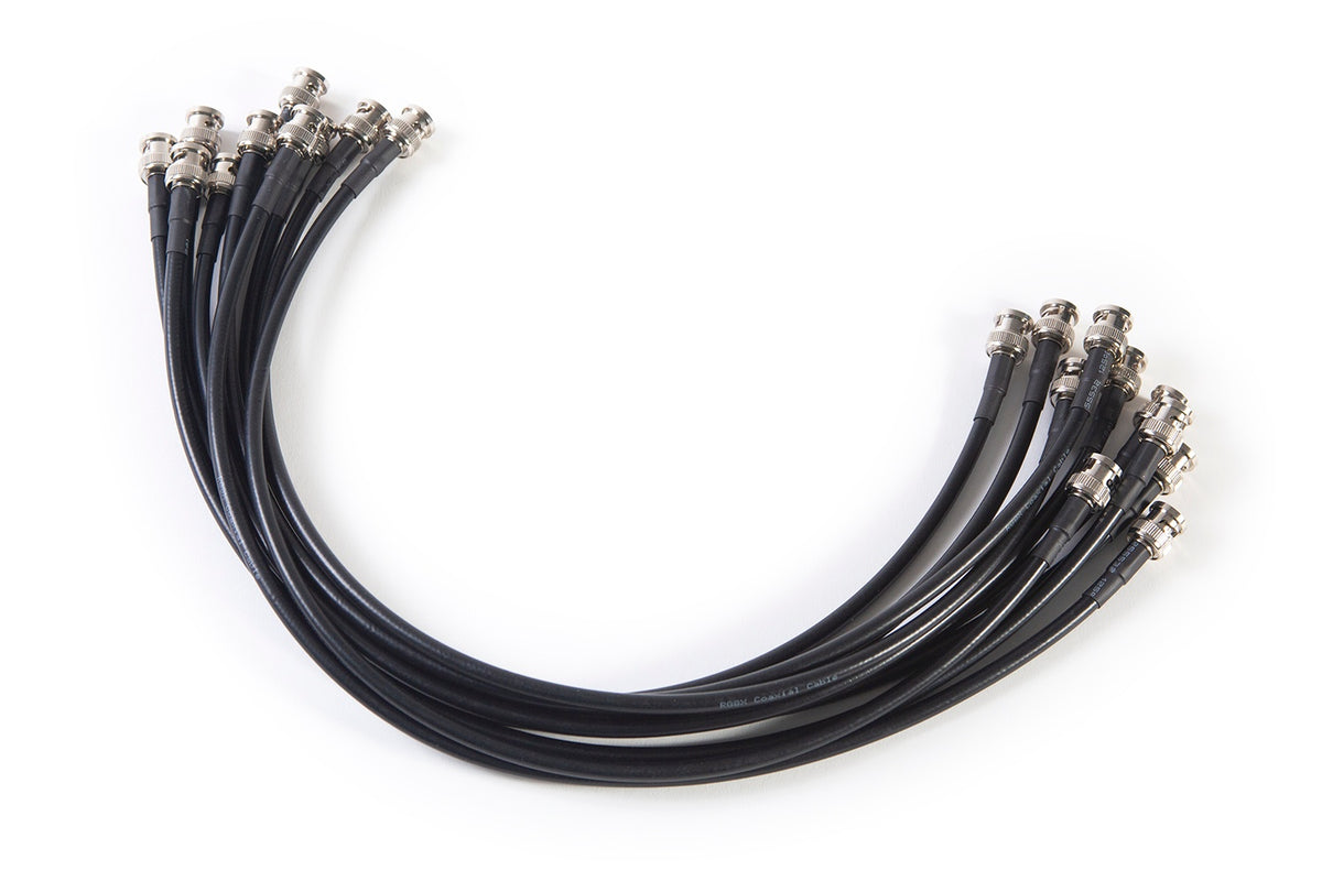 RF Venue RG8X 1.5 ft 10 Pack RG8X1.5-10, 1.5 Foot BNC RG8X Coax Jumper Cables for Rack Interconnects, 10 Pack