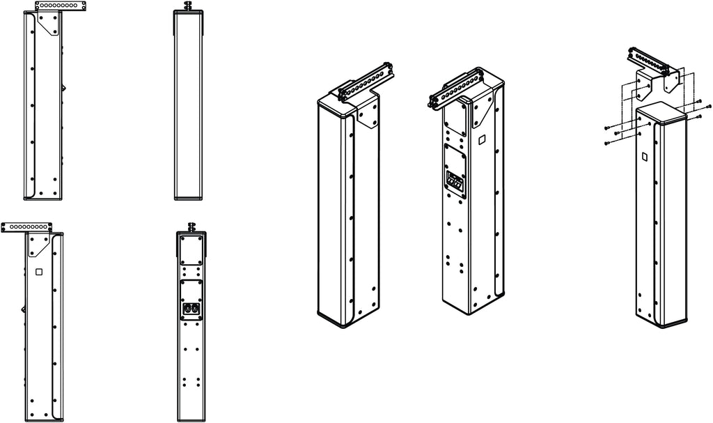 P10 Rigging rail - Set for three P10 column speakers black