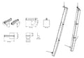 P10 Rigging rail - Set for three P10 column speakers black