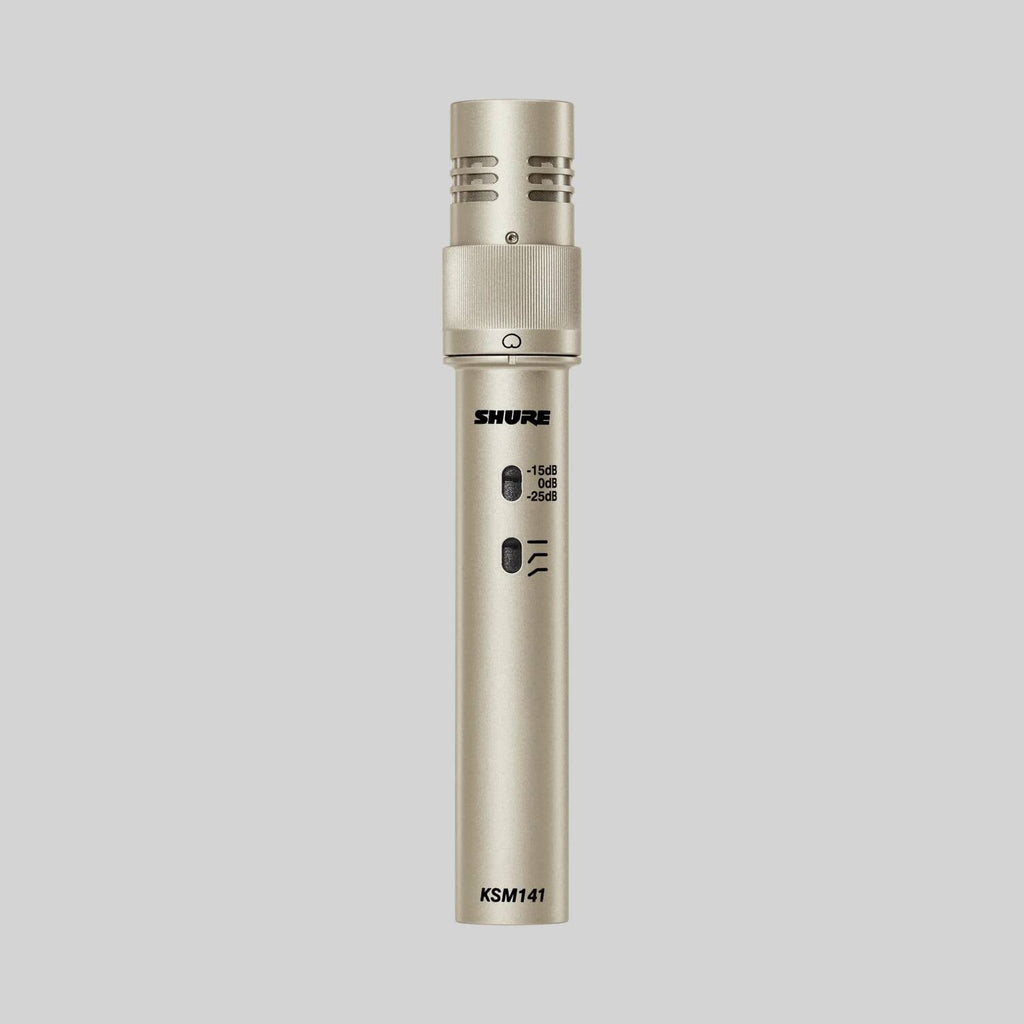 Shure KSM141/SL Stereo, Dual Pattern Instrument Microphone, KSM141 Stereo Pair, includes two KSM141, two Foam Windscreens, A27M Stereo Microphone Adapter and Carrying Case