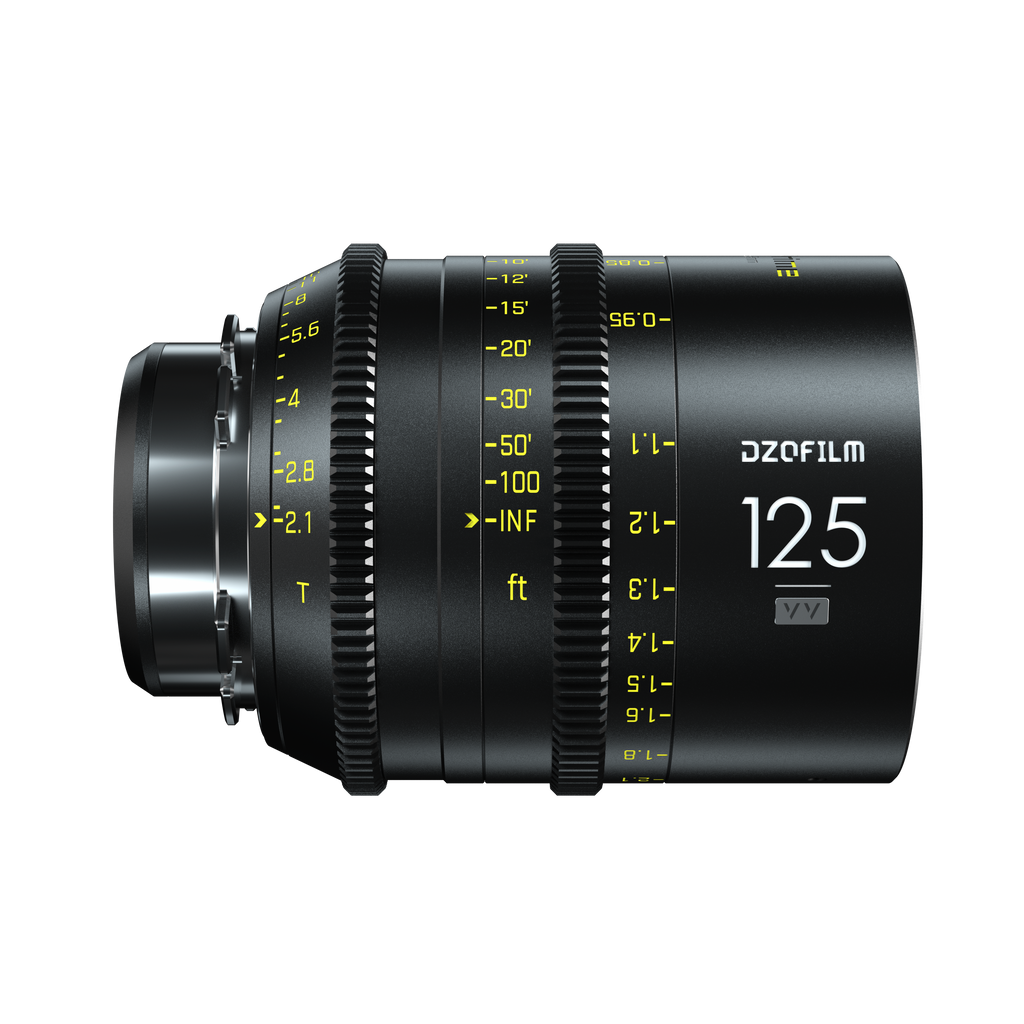 DZOFILM Vespid FF 125mm T2.1 PL & EF mount, Vista Vision Full-Frame Coverage, Interchangeable PL and EF Mount, 46.5mm Image Circle, Manual Focus and Iris, M77 Front Filter