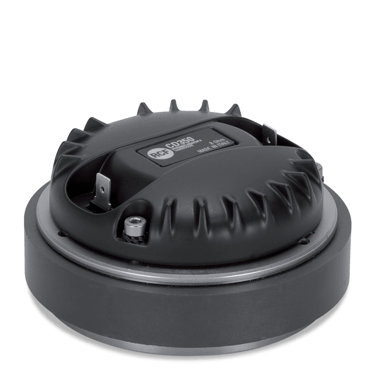 RCF CD350, 1" Exit Compression Driver, 50W RMS, 100W Program, 108 dB Sensitivity, 1200 Hz-20 kHz, Mylar Diaphragm, 8 Ohm