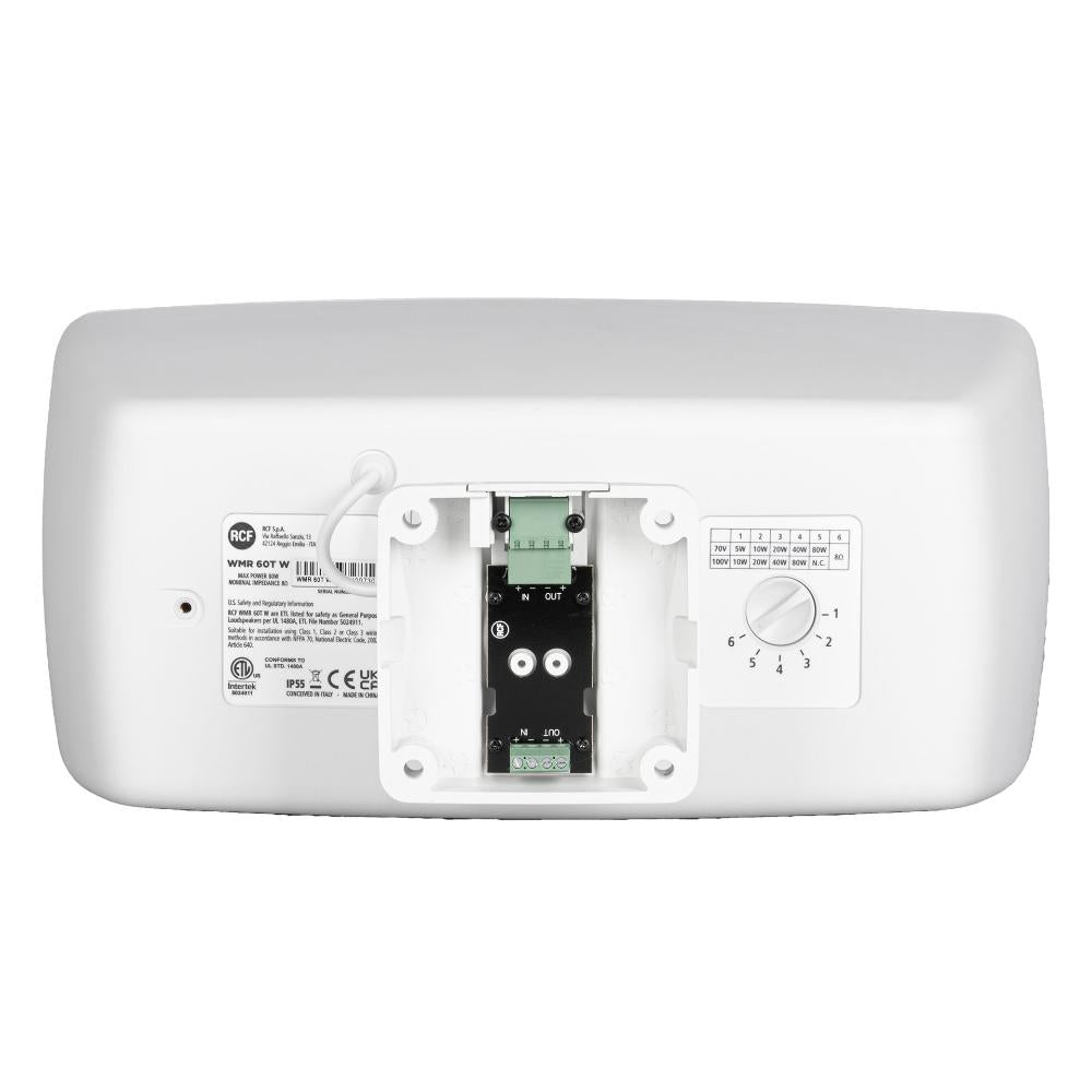 RCF WMR-60T - W - Passive 320W 6.5" 2-Way Wall Mount Monitor Speaker w/ Transformer - 8 Ω, 70/100V (White)