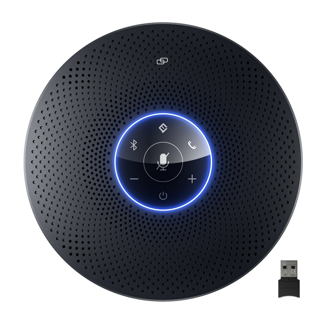 EMEET OfficeCore M2 Max, Conference Speakerphone with 4 Directional Mics, 360 Degree by 5m Voice Pickup, VoiceIA Noise Reduction and Echo Cancellation, 5W 89dB Speaker, USB, AUX, Bluetooth and Daisy Chain for 15 People