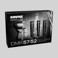 Shure DMK57-52, Drum Microphone Kit, includes 3 SM57 Microphones, one Beta 52A Microphone, three A56D Drum-mounting Systems, and a Carrying Case