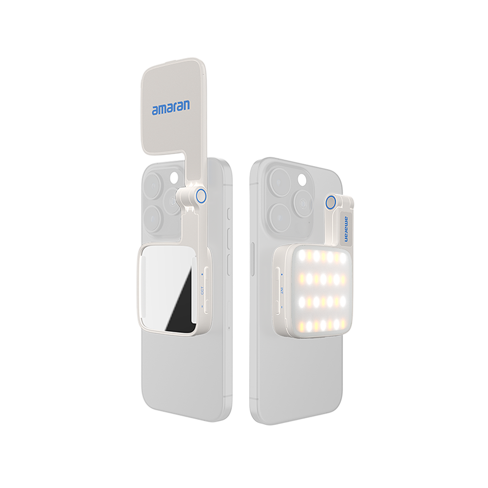 amaran Go (White), Ultra-compact, MagSafe & Qi2 compatible mini phone light for aspiring creators