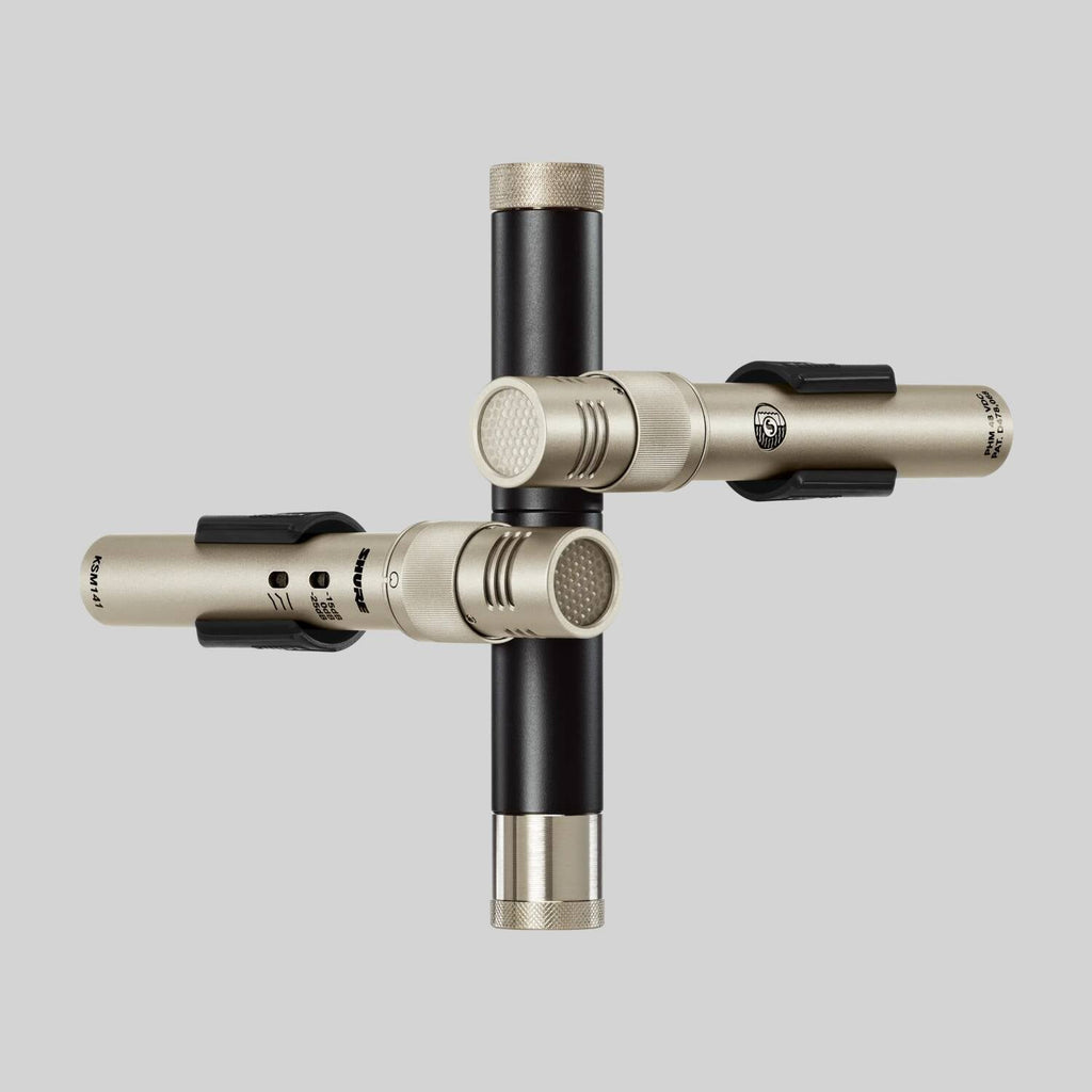 Shure KSM141/SL Stereo, Dual Pattern Instrument Microphone, KSM141 Stereo Pair, includes two KSM141, two Foam Windscreens, A27M Stereo Microphone Adapter and Carrying Case