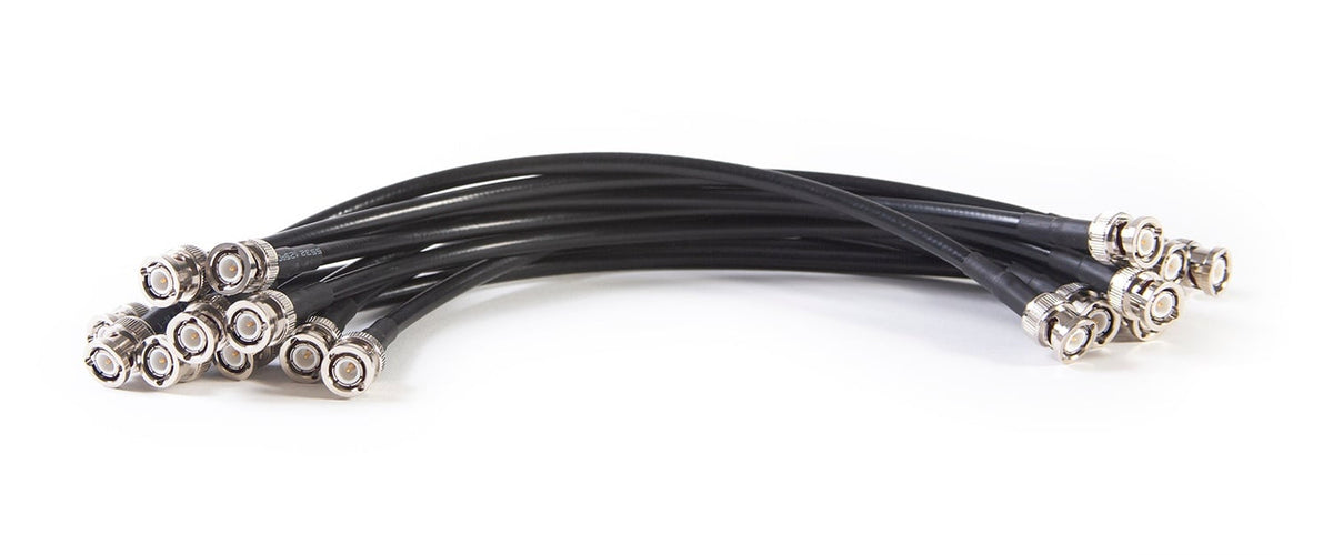 RF Venue RG8X 1 ft 10 Pack RG8X1-10, 1 Foot BNC RG8X Coax Jumper Cables for Rack Interconnects, 10 Pack