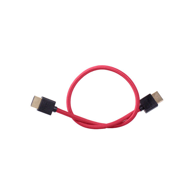 Blackhawk HDMI to HDMI Thin Braided Cable, 16 inch, High-Speed HDMI Type-A Male to Male, 4K 60hz and 3D, Nylon Braided, Red