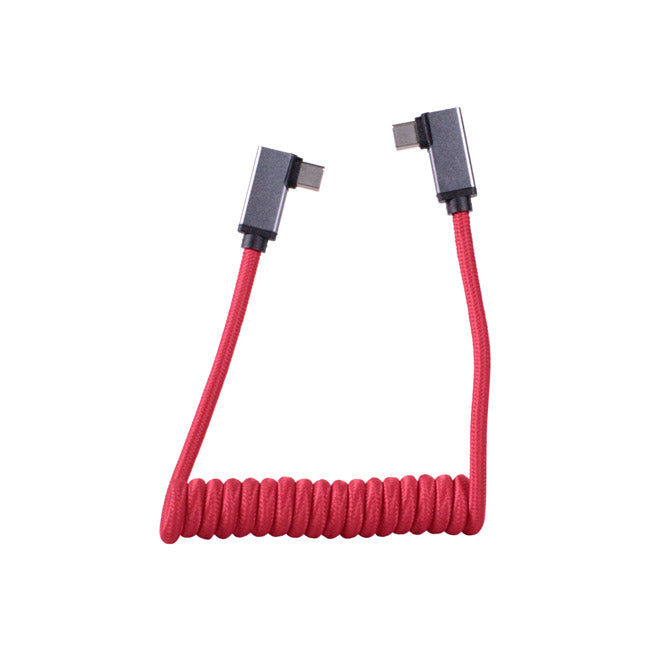 Blackhawk USB-C to USB-C High Speed Cable, Right Angle, USB 3.1 Gen 2, 10gb/s, 100W PD Charging, 8K Video, Thunderbolt 3 Compatible, Nylon Braided, Red