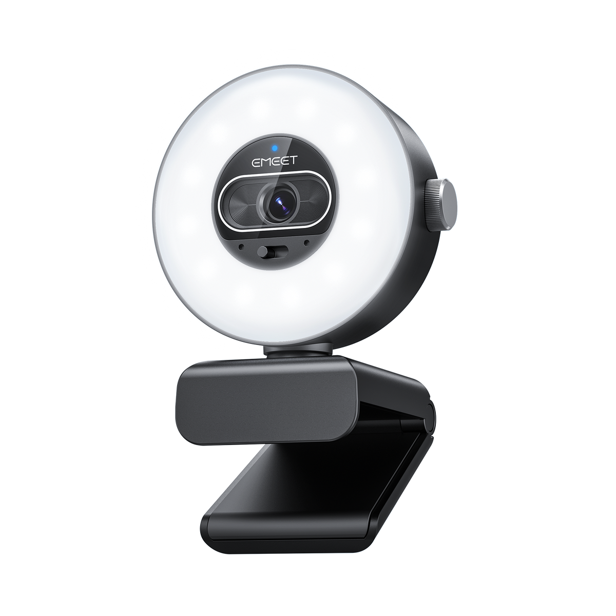 EMEET SmartCam S600L, 4K StreamCam with 1/2" CMOS Sensor, Built-In RGB Ring Light with Cold, Warm and Mixed Modes, 1080p 60fps, 0.2s PDAF Autofocus and Built-In Privacy Cover