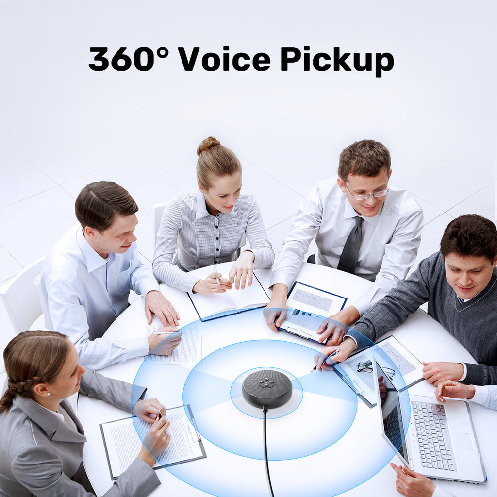 EMEET OfficeCore M1A, Zoom Certified USB Speakerphone with 2 AI Omni-Directional Mics, 360 Degree Voice Pickup, Noise Reduction and Echo Cancellation, 3W Speaker and Full Duplex for 5 to 8 People