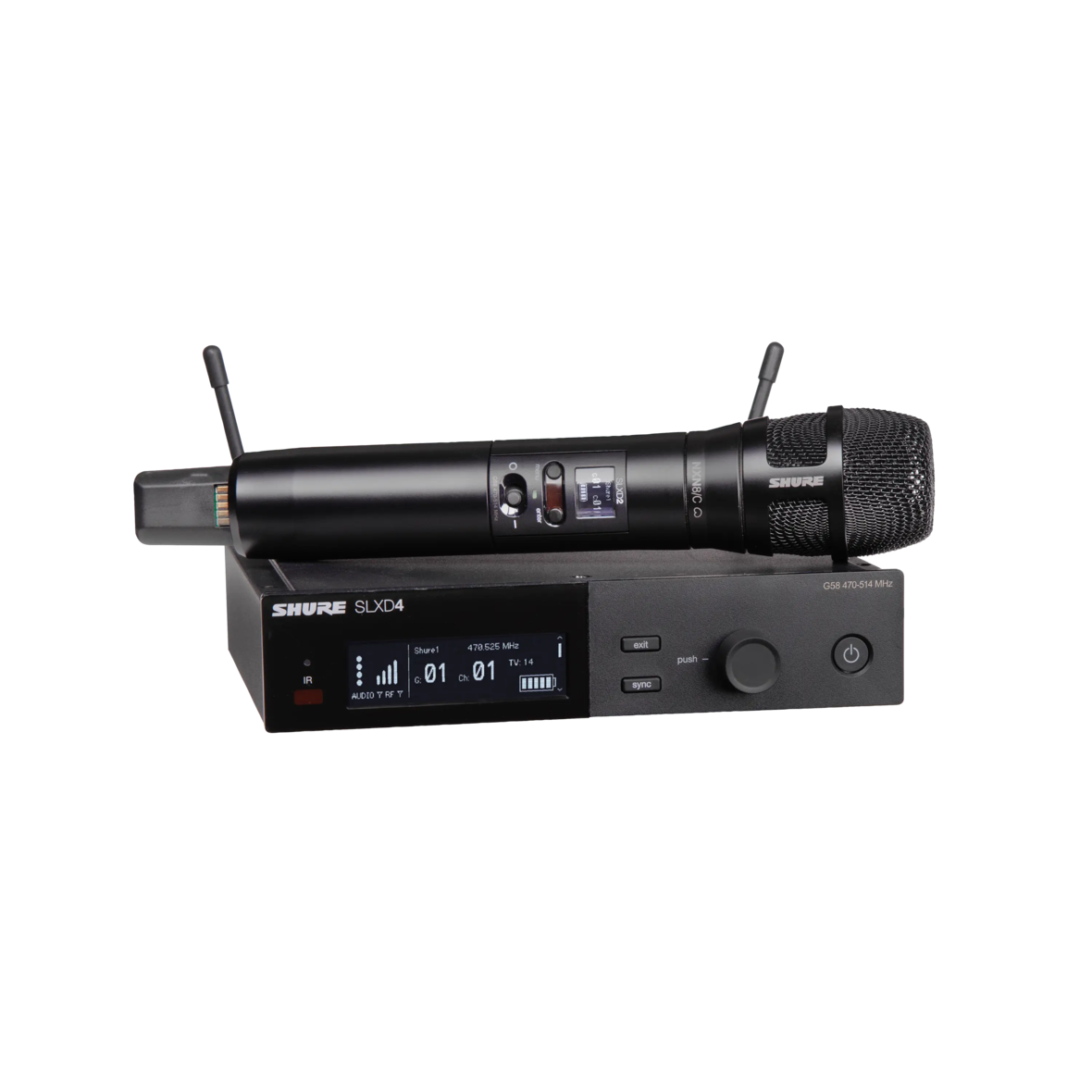 Shure SLXD24/N8CB-H55, Single HH Sys W/N8CB Mic 514-558MHZ
