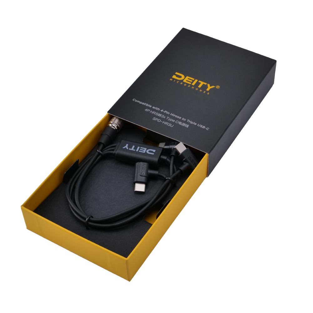 Deity SPD-HR3U 4-Pin to Triple USB-C Cable (Hirose Compatible)