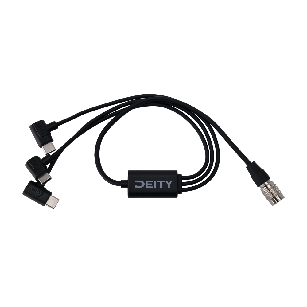 Deity SPD-HR3U 4-Pin to Triple USB-C Cable (Hirose Compatible)