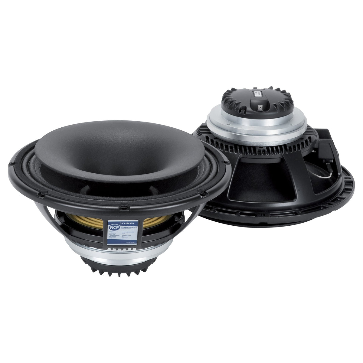 RCF CX12N351, 12" Coaxial Woofer with 1.5" Exit Compression Driver, LF 450W RMS / 900W Program at 101 dB, HF 90W RMS / 180W Program at 110 dB, 8 Ohm