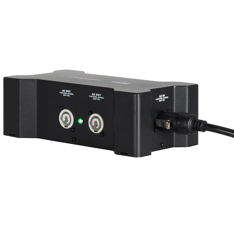 ADJ Power Bone T1PC, Distribution Box with 2 x Seetronic IP65 Locking Power Input and Thru Connections with 4 x Seetronic Indoor Locking Power Output Connections