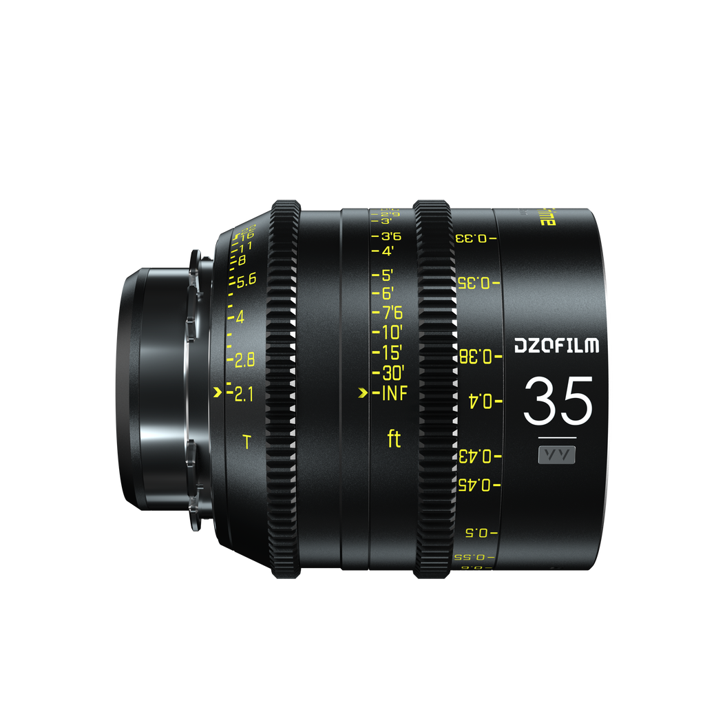 DZOFILM Vespid FF 35mm T2.1 PL & EF mount, Vista Vision Full-Frame Coverage, Interchangeable PL and EF Mount, 46.5mm Image Circle, Manual Focus and Iris, M77 Front Filter