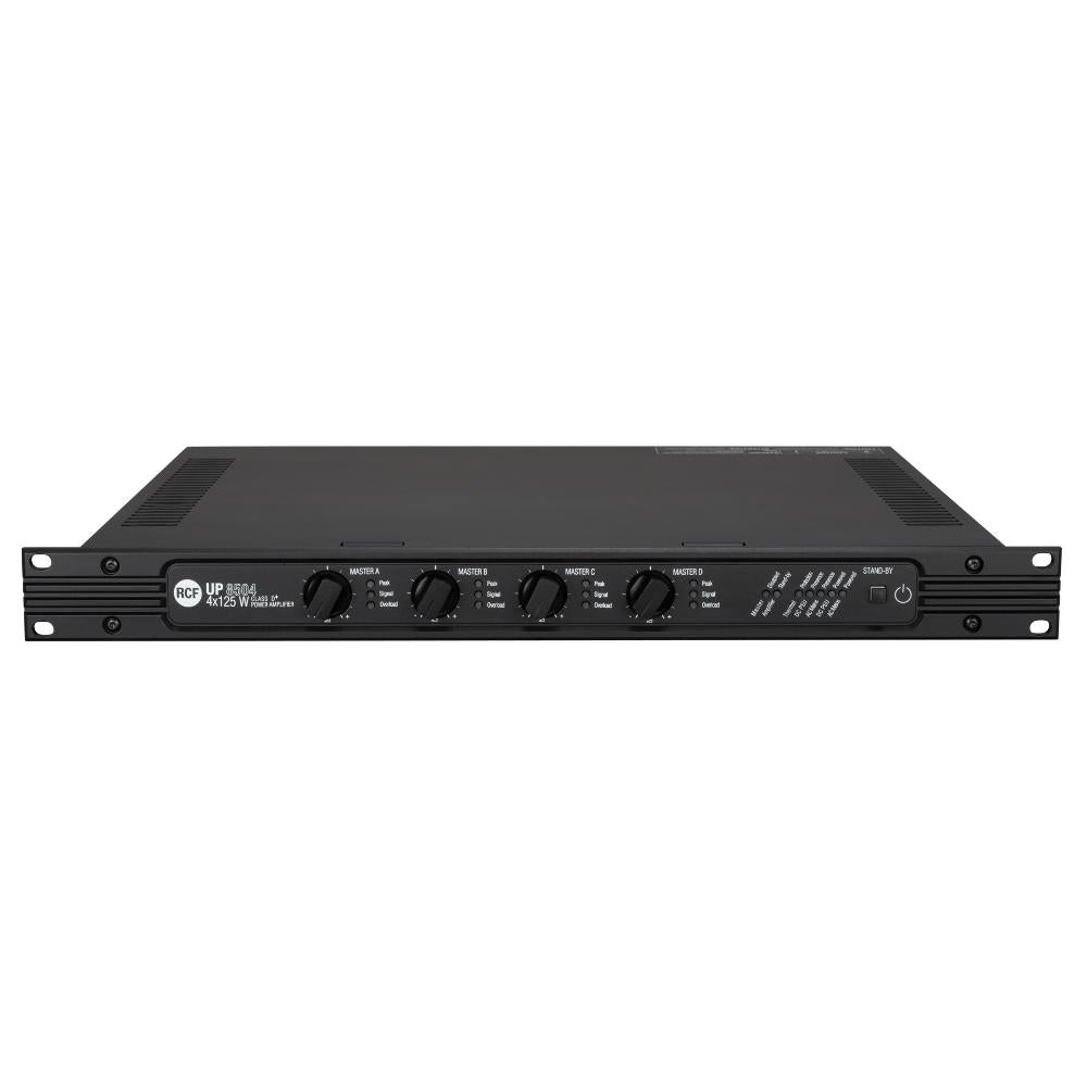 RCF UP-8504 - Class D Power Amplifier with Dual Input per Channel - 4 Ω, 70/100V, 4 x 125W