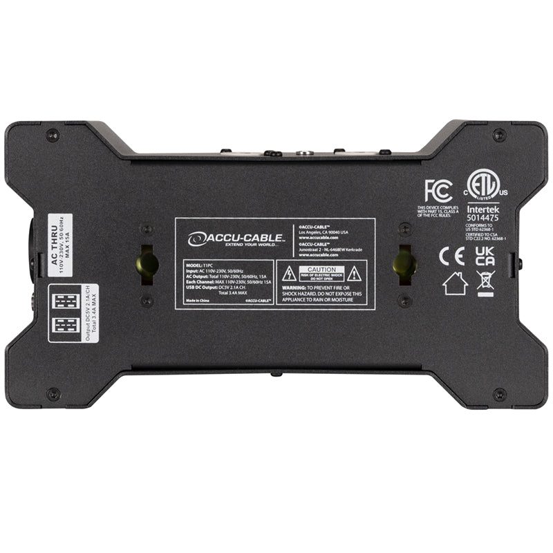 ADJ Power Bone T1PC, Distribution Box with 2 x Seetronic IP65 Locking Power Input and Thru Connections with 4 x Seetronic Indoor Locking Power Output Connections