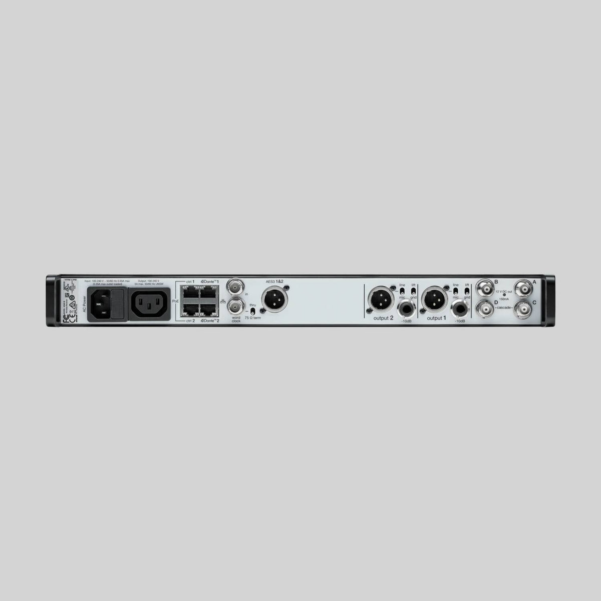 Shure AD4D-DC-B, Two-Channel Digital Wireless Receiver, AD Dual CH DC Rx L/pts 606-810 MHz