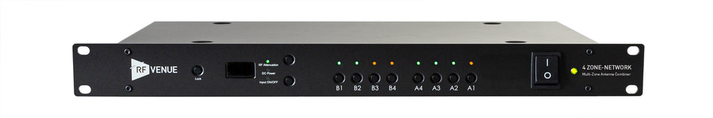 RF Venue 4ZONE Network 4ZONE-NETWORK, Networked 4 Zone Multi Zone Antenna Combiner for Wireless Microphones