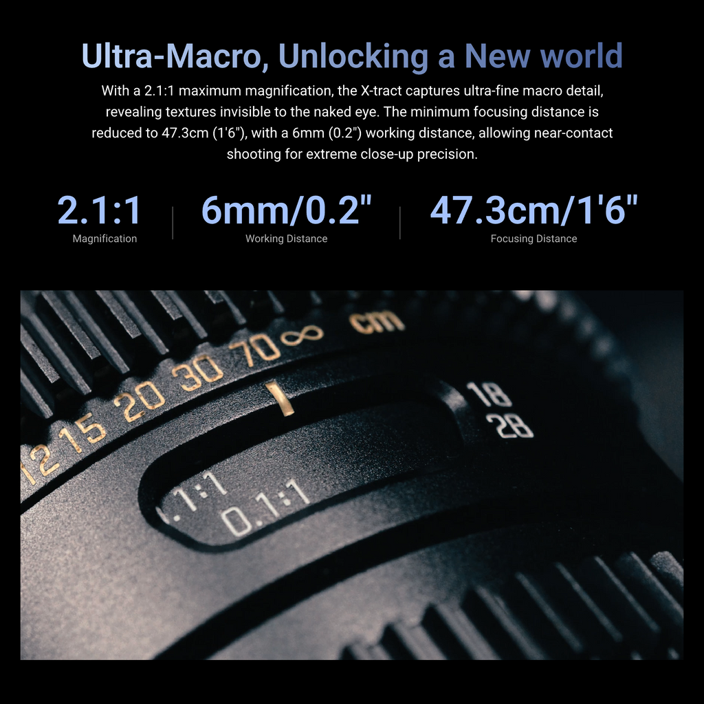 DZOFILM X-tract 18-28mm_90°(PL_Black_Case_1pcs_Metric), Probe Zoom Cine Lens, PL Mount, Macro Probe Optics