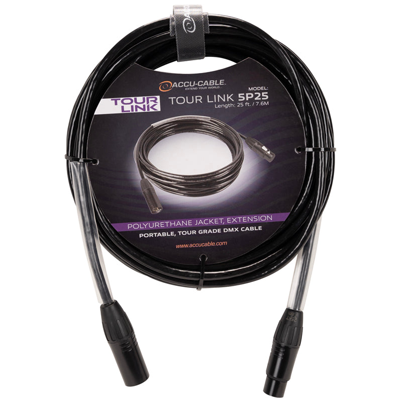 Accu-Cable Tour Link 5P25, 5-Pin Tour Grade DMX Cable, 25 ft