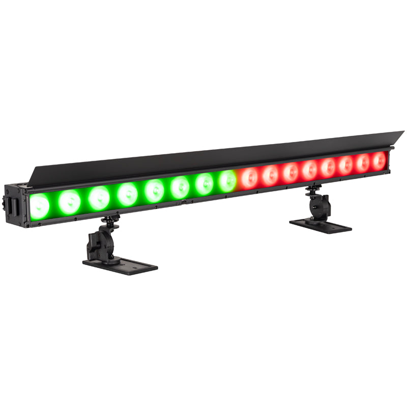 ADJ ElectraPix Bar 16, IP65 1 Meter Bar, Battery Powered, 16 x 20 Watt HEX LED Rgbaluv Individual Pixel Control, Backround RGB LEDs, Aria X2 Wireles, 20 Degree Diffusion Filter, L Track System