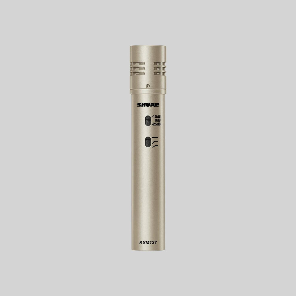 Shure KSM137/SL Stereo, Small Diaphragm Condenser Microphone, KSM137 Stereo Pair, includes two KSM137, two Foam Windscreens, A27M Stereo Microphone Adapter and Carrying Case