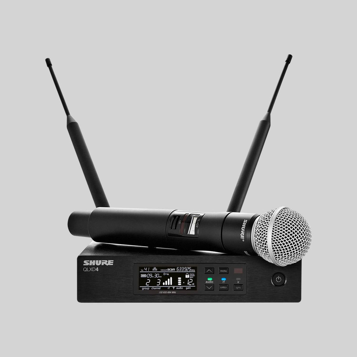 Shure QLXD2/SM58-V50, Handheld Transmitter with SM58 Capsule, Handheld Transmitter with SM58 Microphone