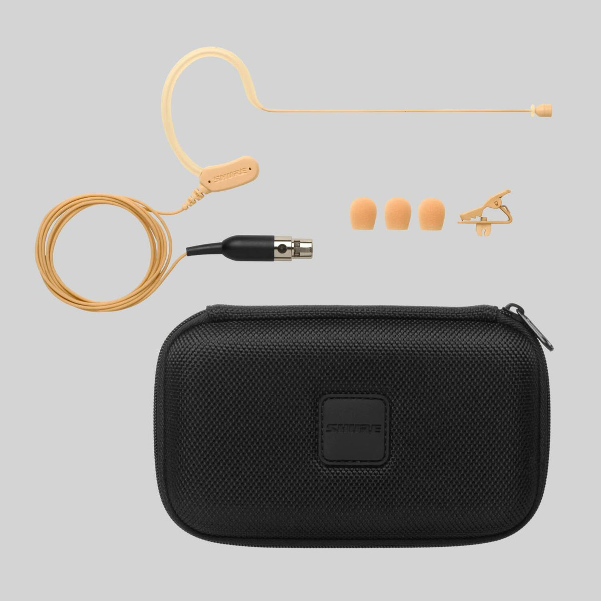 Shure MX153T/O-TQG, Earset Headworn Microphone, Omnidirectional Earset Headworn Microphone, Tan