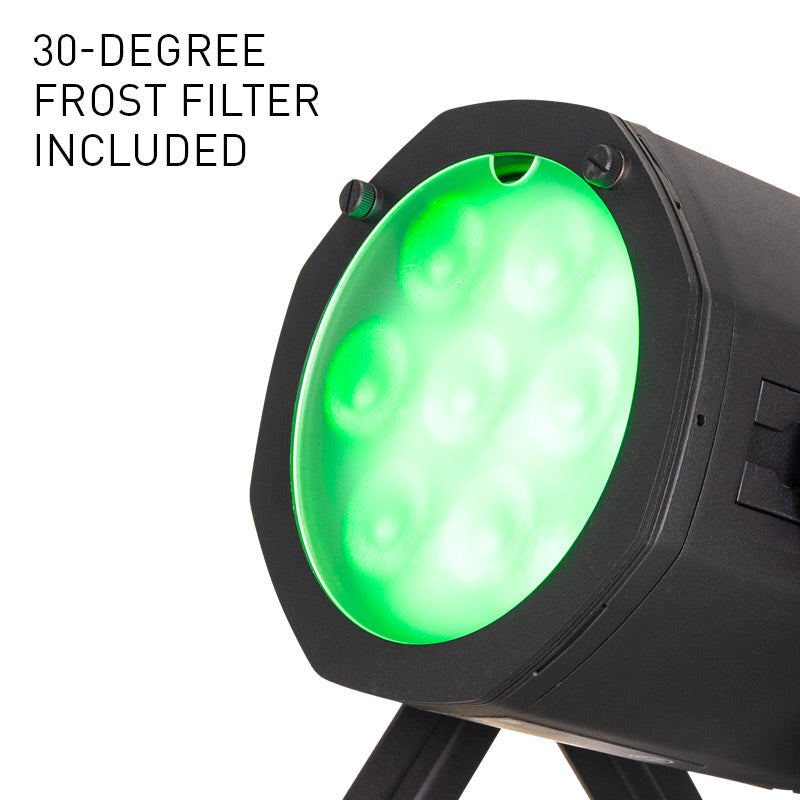 ADJ ElectraPix Par 7, IP65 Par, Battery Powered, 7 x 20 Watt HEX LED Rgbaluv Individual Pixel Control, Backround RGB LEDs, Aria X2 Wireles, 20 Degree Diffusion Filter, L Track System