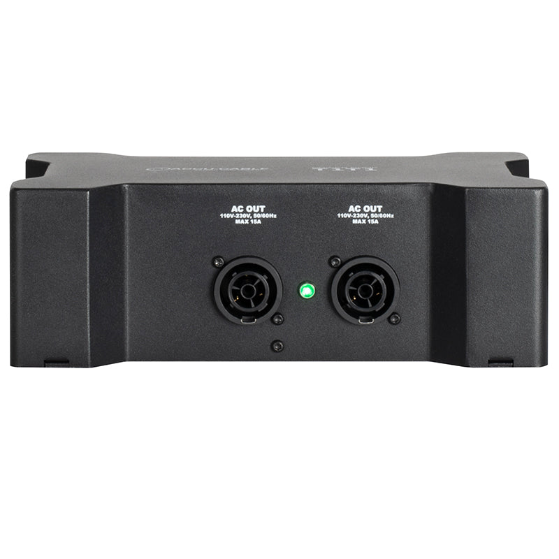 ADJ Power Bone T1T1, Distribution Box for Seetronic IP65 Locking Power Input and Thru Connections with 4 x Seetronic IP65 Locking Power Output Connections