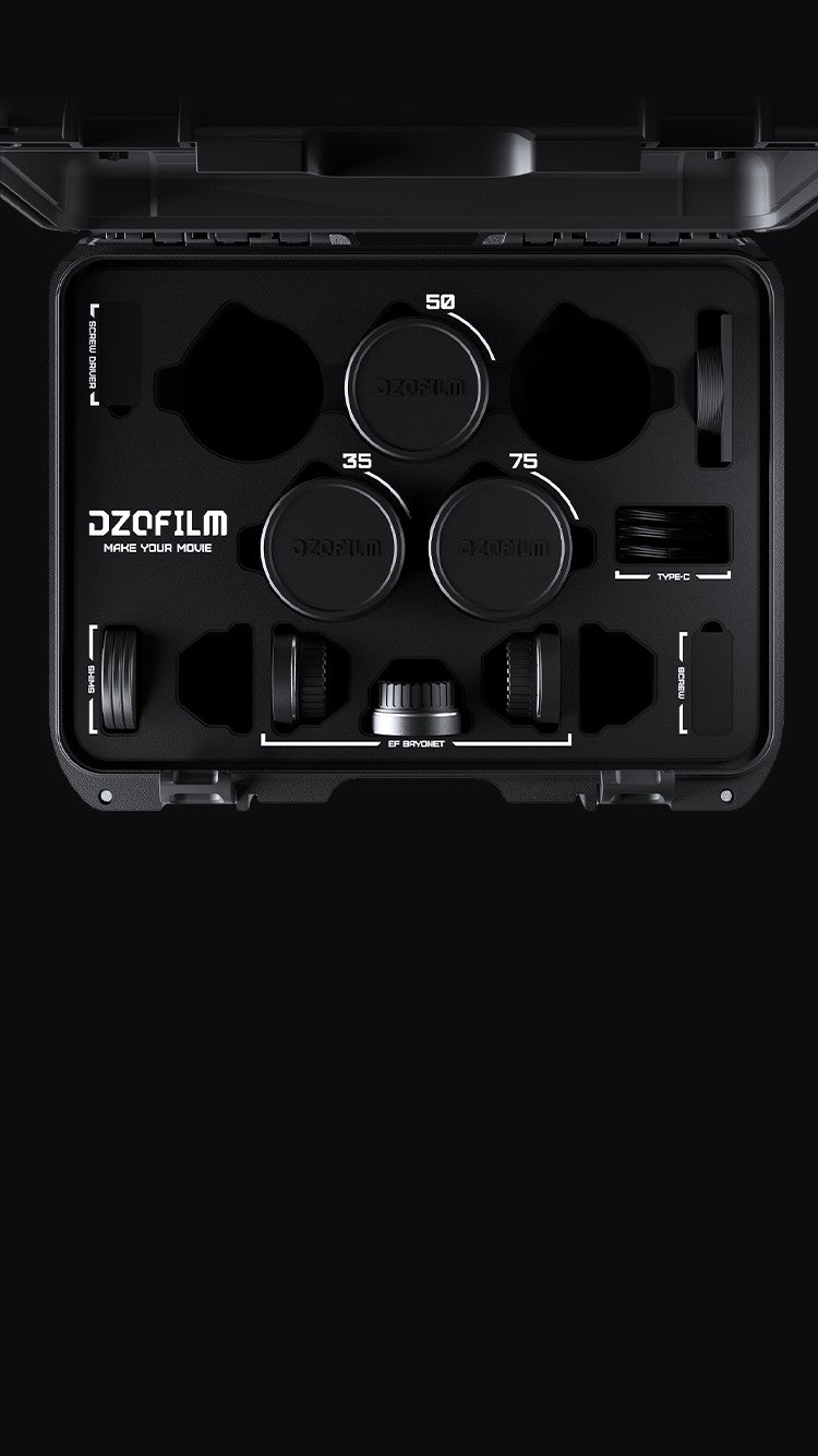 DZOFILM Vespid Cyber Full-frame Prime Lens-50mm T2.1 (PL and EF mount, with data), Full-Frame Cine Prime, PL and EF Mount, Manual Focus and Iris, Cine-Standard 0.8 MOD Gears