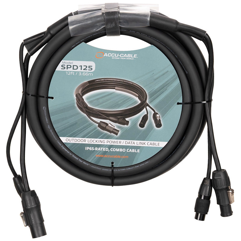 Accu-Cable SPD125, 12 ft - 5-Pin DMX & IP65 Link Cables