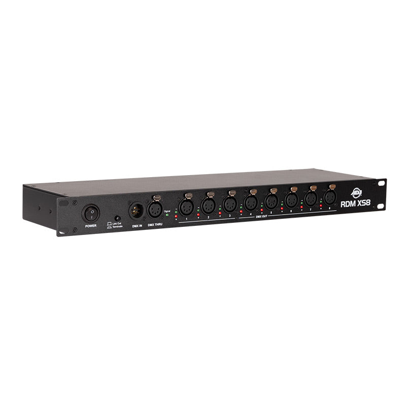 ADJ RDM XS8, 8 Output RDM/DMX 19" Rack Mount Splitter, 5 Pin DMX